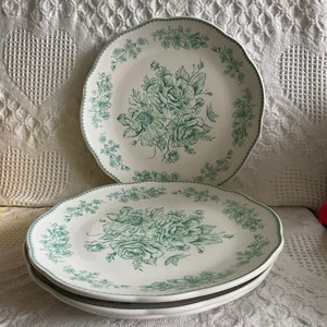 4-Pioneer Woman ~ AGATHA GREEN ~ 10.5" Stoneware Dinner Plates NEW - Picture 1 of 9