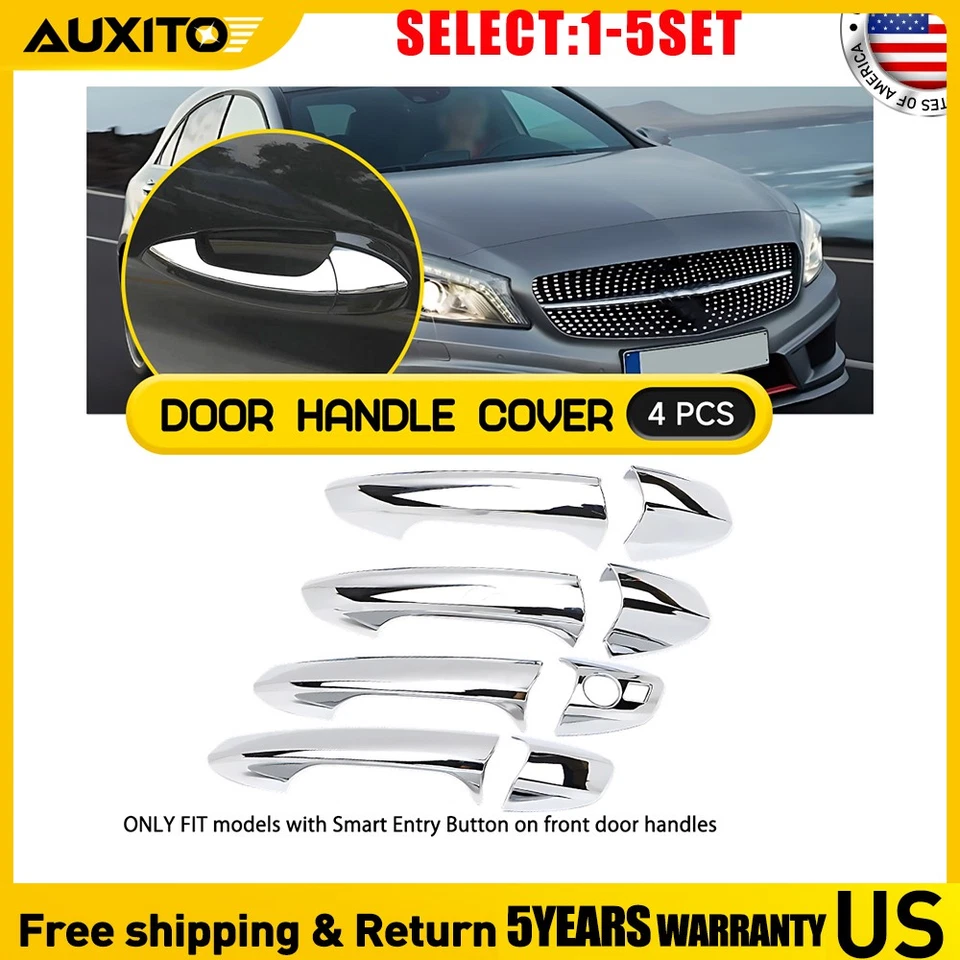 Door Handle Cover Chrome for Mercedes-Benz B C GLA E350 CLA GLK B250 C180 4-20X - Image 1 of 4