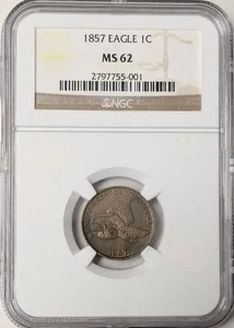1857 Flying Eagle Cent NGC MS-62 - Picture 1 of 2