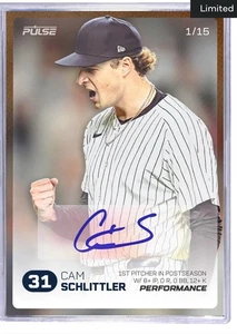 2025 Pulse On Demand Cam Schlittler Bronze Auto /15 WC Game w/ 8 IP 12 Ks 0 R/BB - Picture 1 of 2