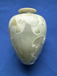 Louise Reding Crystalline Celadon 5in Vase Home Decor - Picture 1 of 6