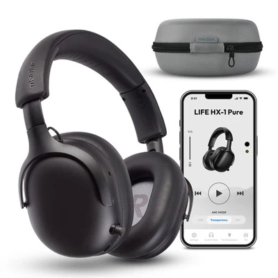 MEDION Over Ear Kopfhörer HX-1 Pure Bluetooth bis 100h Akkulaufzeit schwarz - Bild 1 von 4