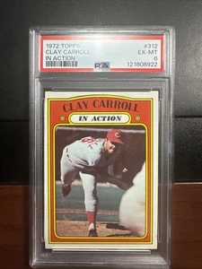 1972 Topps #312 Carroll di argilla in azione PSA 6 - Foto 1 di 2