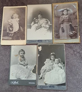 5 X Carte De Visit Photographs Families/Children Viennese Photographers - Picture 1 of 11