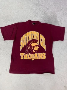 Vintage Southern Cal Trojans T-Shirt Maroon Distressed Graphic X-Large USC - Bild 1 von 6