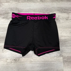 Reebok Damen Sportshorts schwarz pink Logo Compression Fit Größe L - Bild 1 von 4