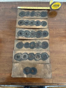 Vintage Set Kupfer Alphabet Schablonen - Bild 1 von 9