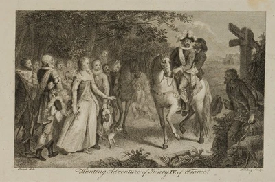 TOOKEY (19.Jhd) nach BOREL (18.Jhd), Heinrich IV. auf der Jagd, um 1820, Rad. - Bild 1 von 4