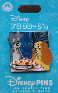 Disney Parks Food-D's Lady & the Tramp & Spaghetti Limited Edition 5000 Pin New! - Picture 1 of 4