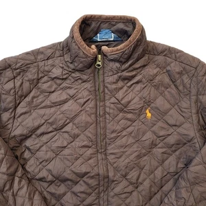 Polo Ralph Lauren Jacket Vintage Quilted Brown Size Boys 10-12 - Picture 1 of 5