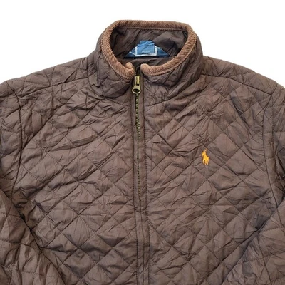 Polo Ralph Lauren Jacket Vintage Quilted Brown Size Boys 10-12 - Image 1 of 4