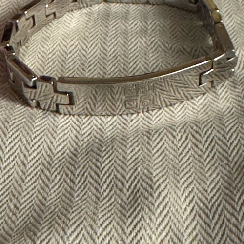 Givenchy Bracciale Vintage Tono Argento Catena 8" Unisex