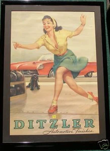 ELVGREN POSTER FOR Ditzler Auto Painting, 1950's - Picture 1 of 1