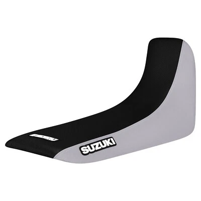 Cubierta de asiento con pinza para Suzuki DR 650 S 1992-1995 PLATEADO/NEGRO logotipo estándar #444 Foto 1 de 4