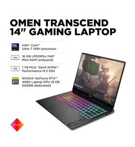 HP OMEN - Transcend 14" 120Hz 3K OLED Gaming Laptop - Intel Core Ultra 7-155H... - Picture 1 of 11
