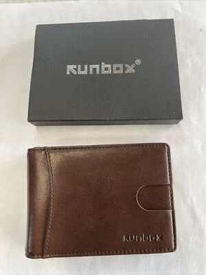 Carteira fina minimalista masculina RUNBOX com clipe de dinheiro RFID bloqueio bolso frontal 89 - Imagem 1 de 4