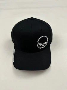 Harley Davidson Ottawa IL Black Graphic Fitted Baseball Hat Cap Size L/XL - Picture 1 of 6