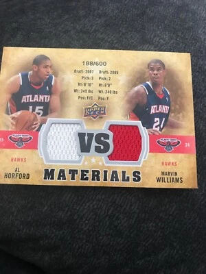 2009-10 UD VS Dual Materials Basketball Card #VSAW Al Horford/Marvin Williams - Image 1 of 3