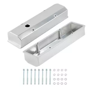 Aluminum Small Block Valve Cover Fit Chevy For Chevrolet SBC 283 302 305 327 350 - Picture 1 of 12