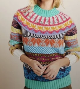Anthropologie Zoe Fair Isle Sweater L NWOT $198 Size Small - Picture 1 of 7