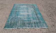 overdyed Area blue rug, anatolian vintage turkish kilim rugs, rug for livingroom