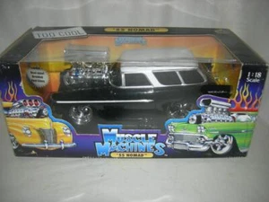 55 Chevy Nomad in Black and White Roof Muscle Machine Nice Box 1:18 scale - Picture 1 of 1