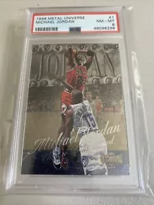 MICHAEL JORDAN, 1998-99 Metal Universe #1, (Chicago Bulls), HOF, PSA 8, NM-MT - Picture 1 of 8