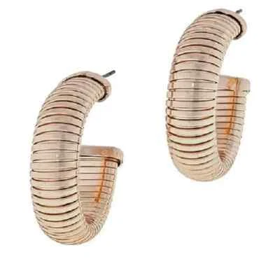 Pendientes de aro retorcidos HSN R.J. Graziano cadena serpiente tono rosa Foto 1 de 4