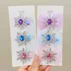2 Stück Schneeflocken-Diamant-Haarnadeln Prinzessinnen-Farbe seitliche Schleife