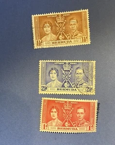 BERMUDA 1937 (SC #115-17) Coronation George VI & Elizabeth KGVI. Set. Fine Used - Picture 1 of 1