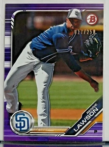 2019 BOWMAN REGGIE LAWSON PURPLE PAPER PARALLEL /250 - Picture 1 of 2