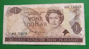 Reserve Bank of New Zealand One Dollar Banknote - FREE SHIPPING - Picture 1 of 2