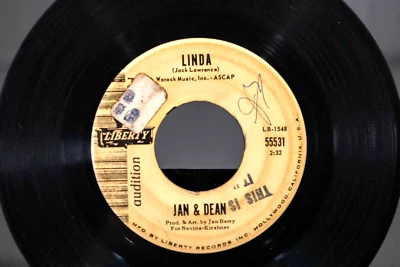 Jan & Dean AUDITION Record Liberty Records 55531 - Linda -When I Learn To Cry Foto 1 de 4