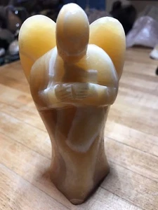 Estatuilla de ángel tallada artesanal con piedras preciosas de cristal de calcita naranja Med/LG 004 - Imagen 1 de 12