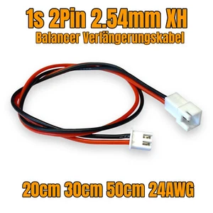 1S 2Pin XH 2.54 Balancerkabel Verlängerung Ladekabel Lipo Akku 24AWG 20 30 50cm - Bild 1 von 16