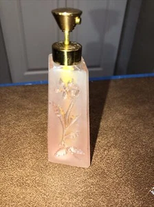 Vintage I. W. Rice & Co Rose Crystal Glass Cologne Perfume Bottle Hand Cut - Picture 1 of 4