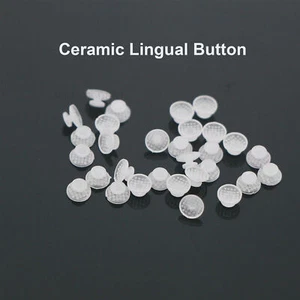 Dental Orthodontic Ceramic Clear Lingual Button Bondable Round Base 10 Pcs/Pack - Picture 1 of 7