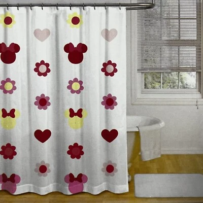 Disney Mickey Mouse Minnie Cortina de Ducha 72”x72” Corazones Amor Aniversario NUEVO Foto 1 de 4