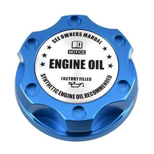 Blue Racing Engine Oil Filler Cap Screw-in Silver Notice Emblem Fits Mazda - Bild 1 von 2