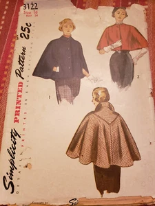Mantello Misses vintage modello semplicità 3122 anni 50 in due lunghezze taglia 16 non tagliato - Foto 1 di 2