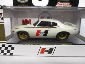M2 MACHINES 1/64 GROUND POUNDERS HURST 1969 PONTIAC GTO JUDGE WHITE R21 - Picture 1 of 2