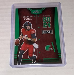 University of South Carolina QB Spencer Rattler 2023 Leaf Draft Green Border RC