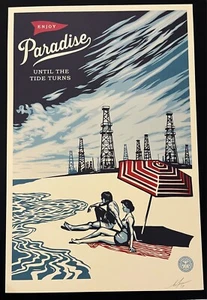 Shepard Fairey OBEY Signed 2017 Poster Paradise Turns 24" X 36" Offset Litho - Picture 1 of 1