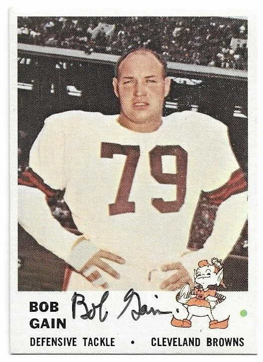 BOB GAIN 1961 Fleer Signed Autographed Football card #19 Cleveland Browns COA - Image 1 of 1