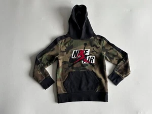 Nike Air Jordan Hoodie Boys S (8-10) Multi Camo Fleece Lined Logo Raglan Sleeve - Picture 1 of 8