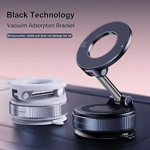 Strong Magnetic Car Phone Holder Foldable Design 360° Adjustable Vacuum Mount - Photo 1 sur 7
