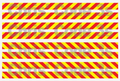 Code 3 Adhesive Vinyl Decal Suit 1/76 1/50 1/148 - chevron strips - red & yellow