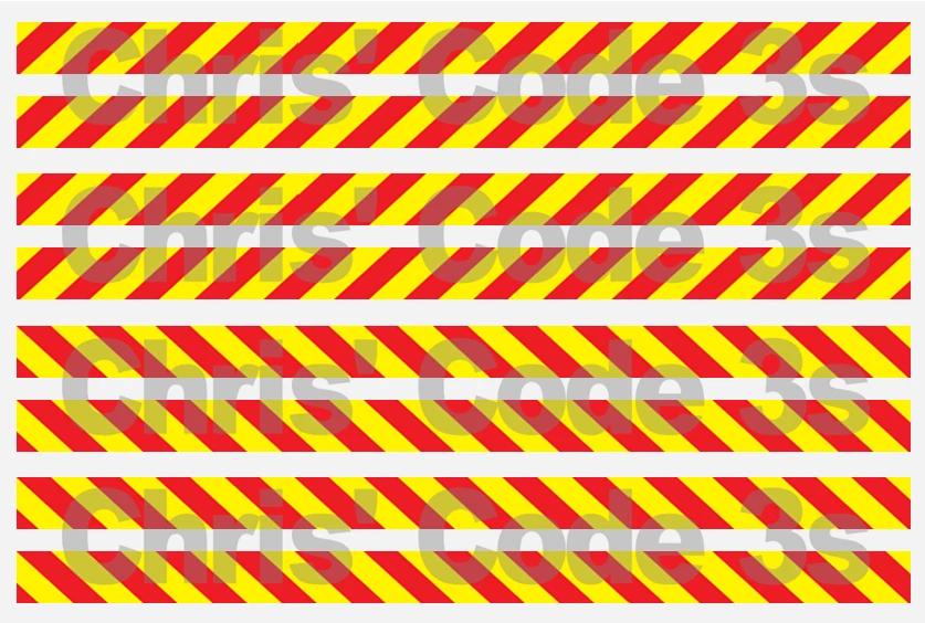 Code 3 Adhesive Vinyl Decal Suit 1/76 1/50 1/148 - chevron strips - red & yellow - Image 1 of 1