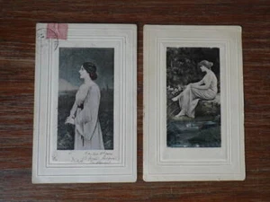 2x CPA Postcard 1905 RELIEF Jeunes Femmes YOUNG LADIES dont 1 de ROZYNSKI - Picture 1 of 2