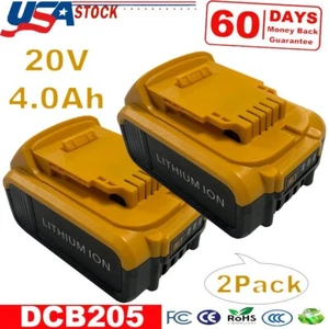 2Pack For DeWalt 20V 20 Volt Max XR 4.0Ah DCB206-2 DCB205-2 Lithium Ion Battery - Picture 1 of 13